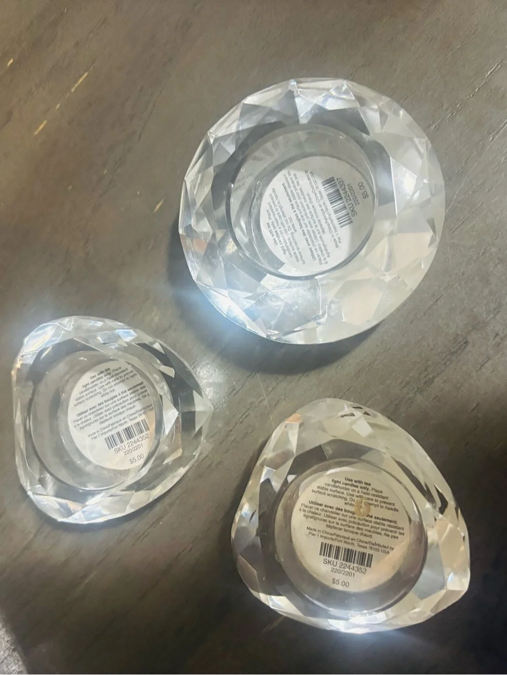 Faceted Crystal Mini Candle Holders